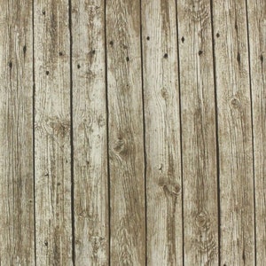 Wood Plank Wall Wooden Floor Board Effect Digital Print Fabric Home Decor Curtains Upholstery Material - 55&quot; or 140cm Wide