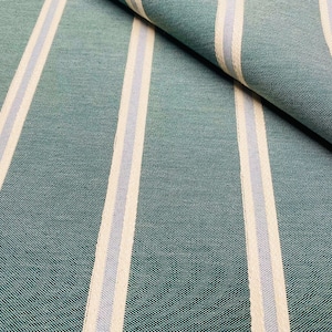 Tessuto a righe jacquard effetto lino, decorazioni per la casa, materiale per tappezzeria per tende, larghezza 140 cm, colore Verde