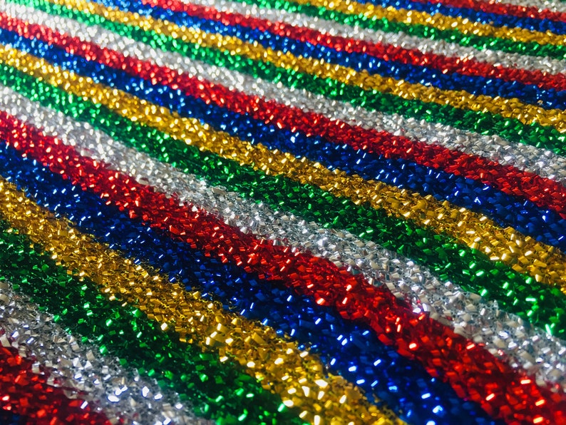 Mettalic Tinsel Lurex Fabric Stretch Material Sparkling Etsy