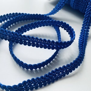 Rayon BRAID Cord Textile Gimp Scroll Chain Trim Home Decor Pillow Cushion Curtains Edge Trimming - 10mm Wide - ANY LENGTH - Royal Blue