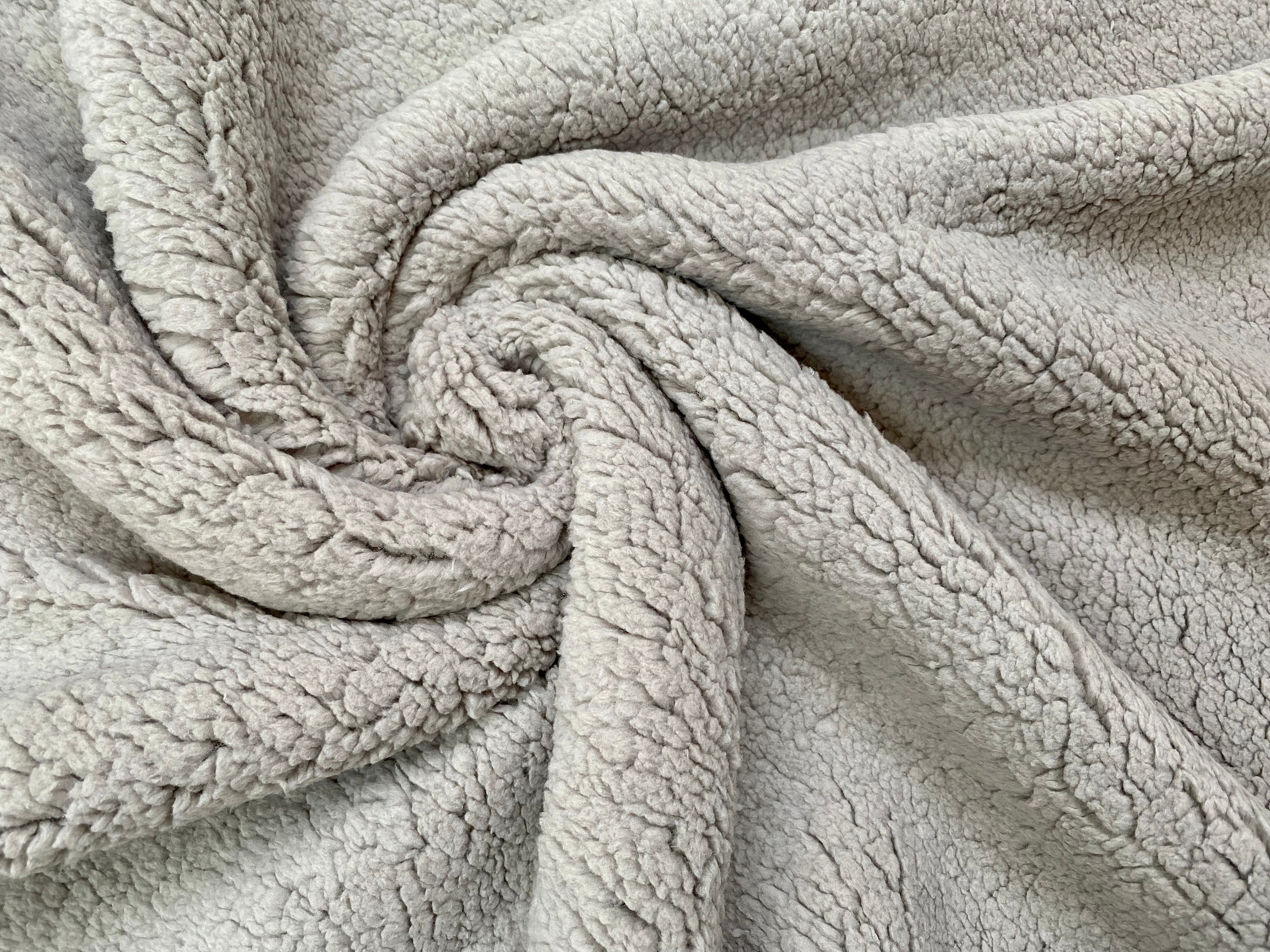 Sherpa Fleece Fabric Super Soft Stretch Material Home Decor Upholstery  Dressmaking 64/165 Cm Wide GREY 