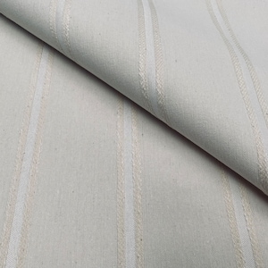 Tessuto a righe jacquard effetto lino, decorazioni per la casa, materiale per tappezzeria per tende, larghezza 140 cm, colore Crema