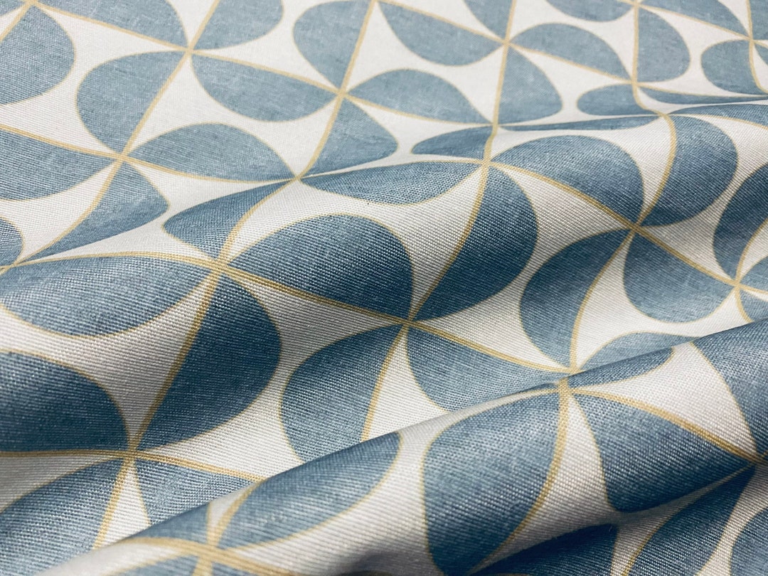 Pinwheel Art Deco Geometric Windmill Fan Fabric - Curtain Upholstery ...