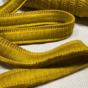 Frangia in Cotone Spazzolato – Passamaneria con Nappe 30mm – Cuscini, Tende, Arredo – Ocra #17