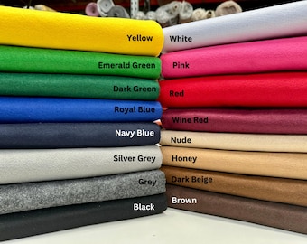 Felt Fabric Material Craft Plain Colours Soft Polyester - 102cm Wide