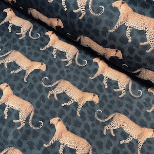 Leopard Parade DRALON Tessuto per esterni Stampa digitale Acrilico Teflon Materiale da tappezzeria impermeabile cuscino 140 cm di larghezza