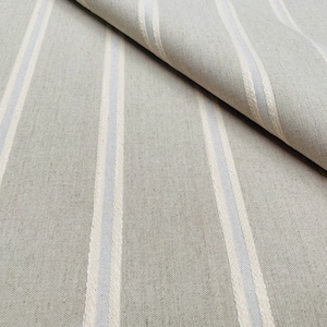 Tessuto a righe jacquard effetto lino, decorazioni per la casa, materiale per tappezzeria per tende, larghezza 140 cm, colore Naturale