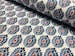 Floral Aztec Spanish Geometric Diamond Flower Tile Fabric Cotton Panama Curtain Upholstery Material - 55'/140cm wide - Blue & Red