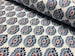 Floral Aztec Spanish Geometric Diamond Flower Tile Fabric Cotton Panama Curtain Upholstery Material - 55'/140cm wide - Blue & Red 