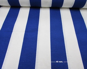BLUE and WHITE Striped Fabric - Sofia Wide Printed Stripes Curtain Upholstery Material - 280cm EXTRA wide
