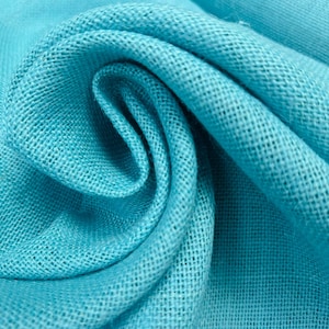 TURQUOISE Dyed HESSIAN 100% JUTE Fabric Sacking Material 10oz Fine Natural Burlap for Wedding, Table Runner, Curtains - 150cm or 59&quot; Wide