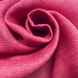 Tela de Yute Teñida - Arpillera Colorida para Bodas, Caminos de Mesa, Cortinas - 62 Pulgadas de Ancho CANDY PINK