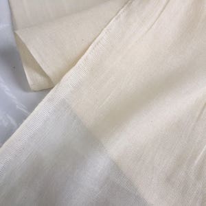 100% cotton gauze MUSLIN fabric voile curtains fine cheese cloth Unbleached Undyed - 290cm extra wide roll - ecru cream