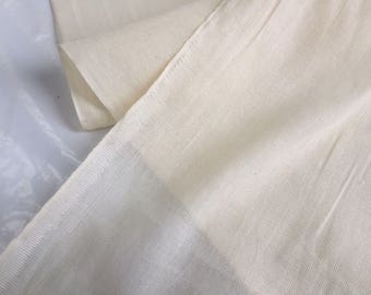 100% cotton gauze MUSLIN fabric voile curtains fine cheese cloth Unbleached Undyed - 290cm extra wide roll - ecru cream