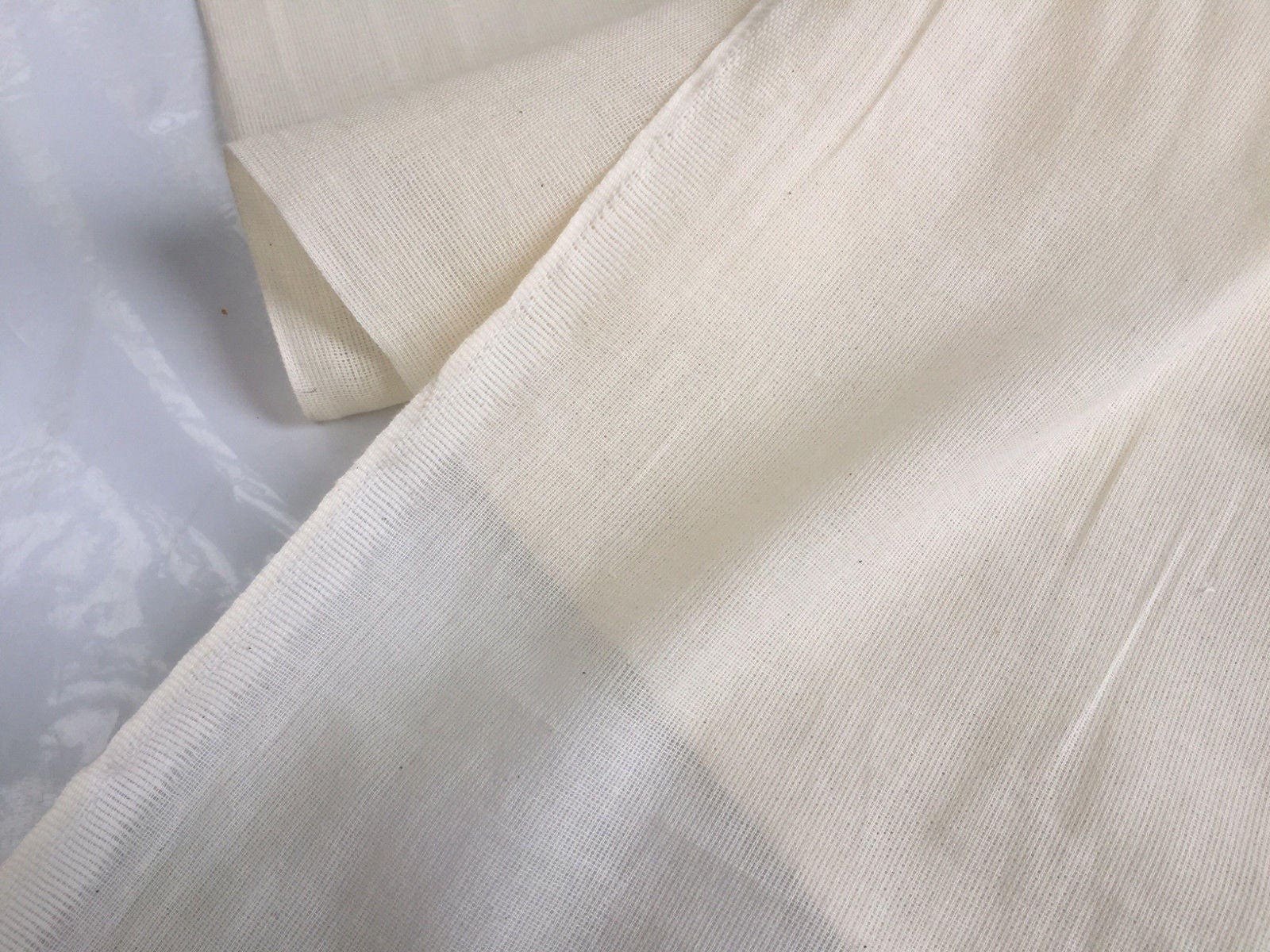 argue LINEN VOILE GAUZE PULLOVER ベージュ 100% Cotton Gauze MUSLIN Fabric Voile Curtains Fine