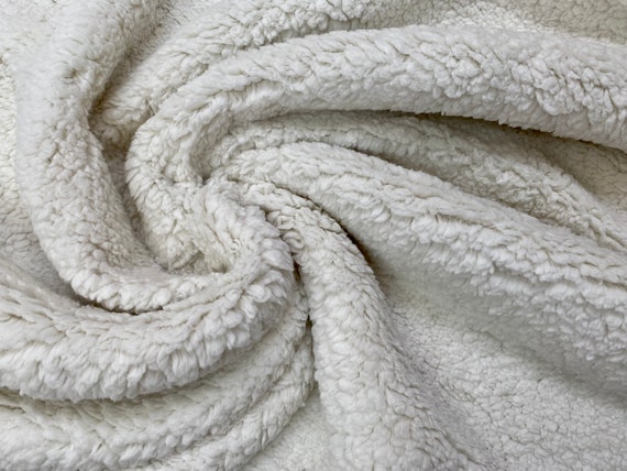 Sherpa Fleece Fabric Super Soft Stretch Material Home Decor Upholstery  Dressmaking 64/165 Cm Wide WHITE 