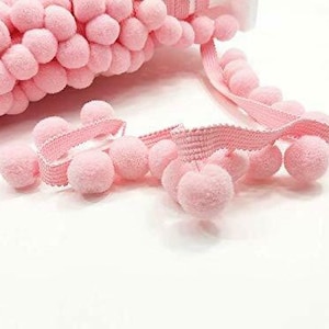 Rosa Confetto XL Taglia 2 cm Pom Pom Bobble Trim Frange Pom Pom Trimming - MIGLIORE QUALITÀ!! Scegli tra 21 colori #C (venduti al metro)