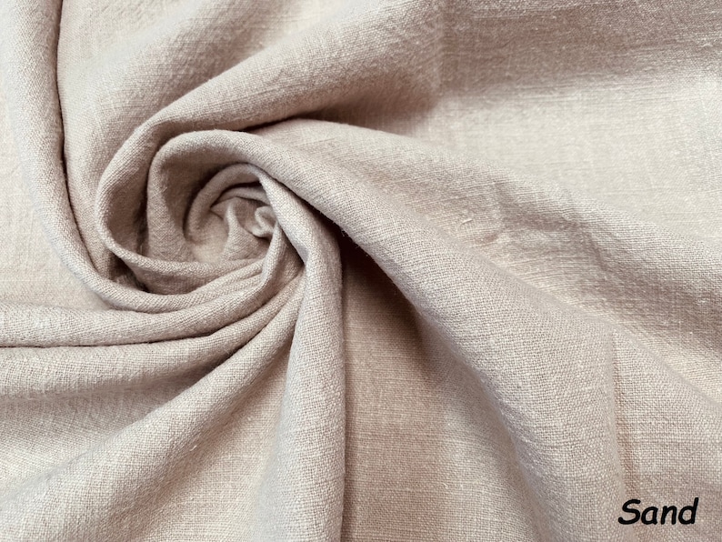 Stone Washed Pure Plain Linen Fabric Material 100% Linens Home Decor Bedding Clothes Curtains 55 140cm Wide SAND