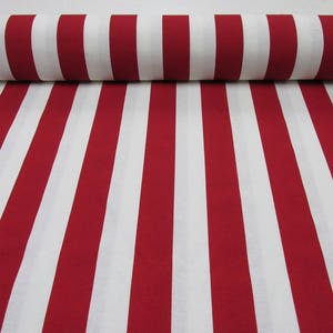 RED and WHITE Striped Fabric - Sofia Wide Printed Stripes Curtain Upholstery Material - 140cm wide