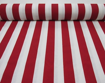 RED and WHITE Striped Fabric - Sofia Wide Printed Stripes Curtain Upholstery Material - 140cm wide