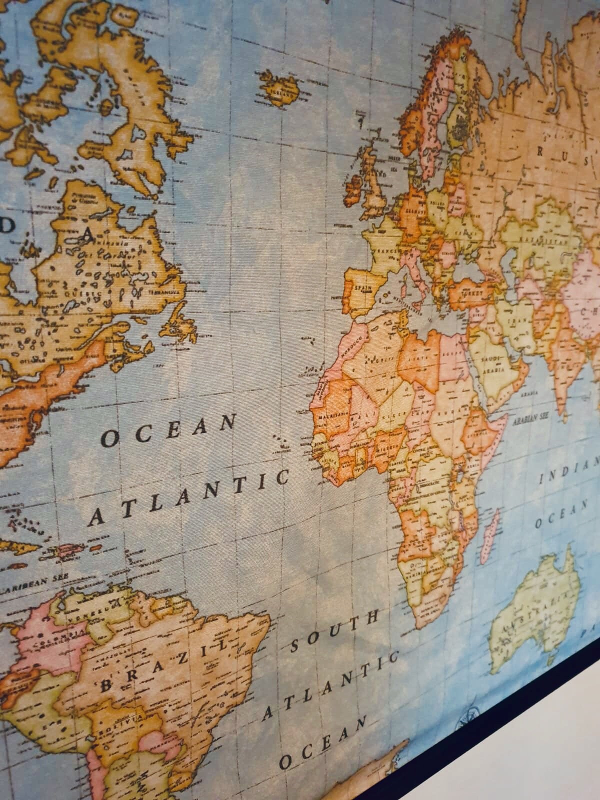 World Map Fabric Poster Map of the World Textile Tapestry Etsy India