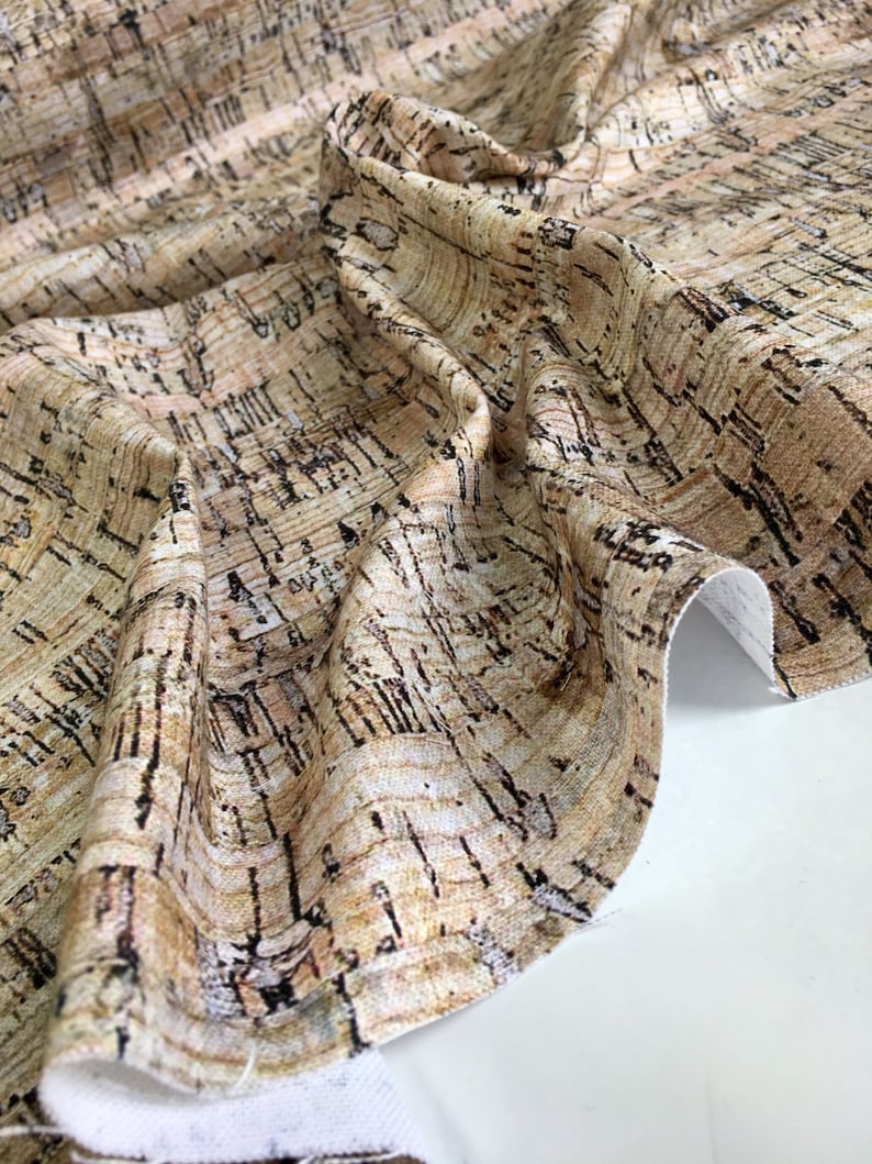 RUSTIC CORK Cotton Fabric Material for Curtain Upholstery Etsy