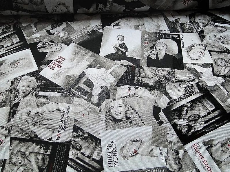 MARILYN MONROE Designer Curtain Upholstery cotton fabric material - 55'/140cm wide - MARILYN Monroe Canvas 