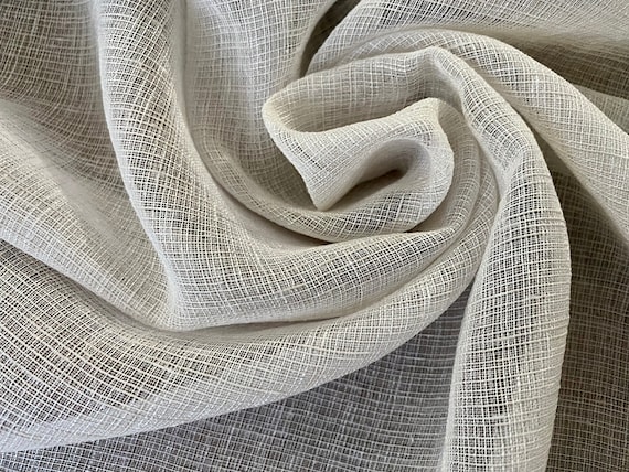 CREAM Inbetween Voile Tulle Organza Fabric Linen Look Sheer