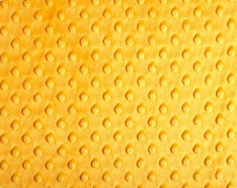 Kuiltje DOT Superzachte fleece stof gezellige deken pluche knuffelwaardig zacht materiaal - 160 cm breed - geel