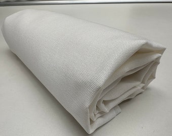 Monks Woven Cloth Cotton Fabric for Punch Needle Home Decor Cushion Napkins Embroidery - 170cm Wide Off-White