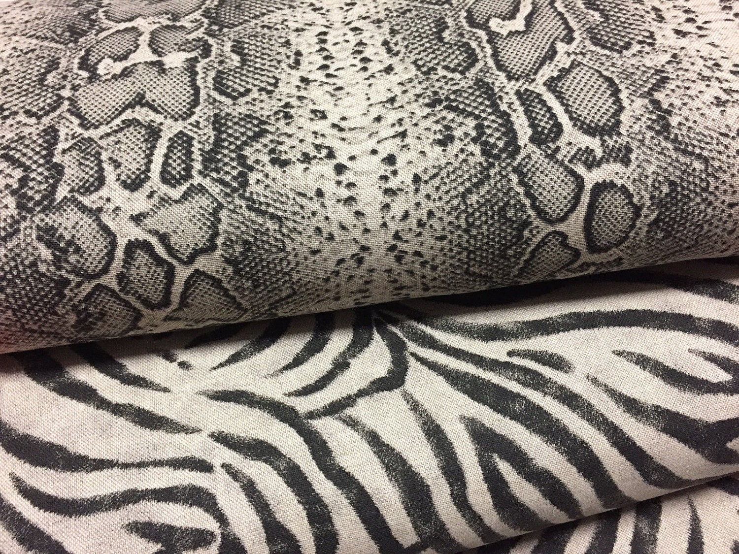 Zebra Snake Skin Animal Print Black Stripes Designer Cotton | Etsy Israel