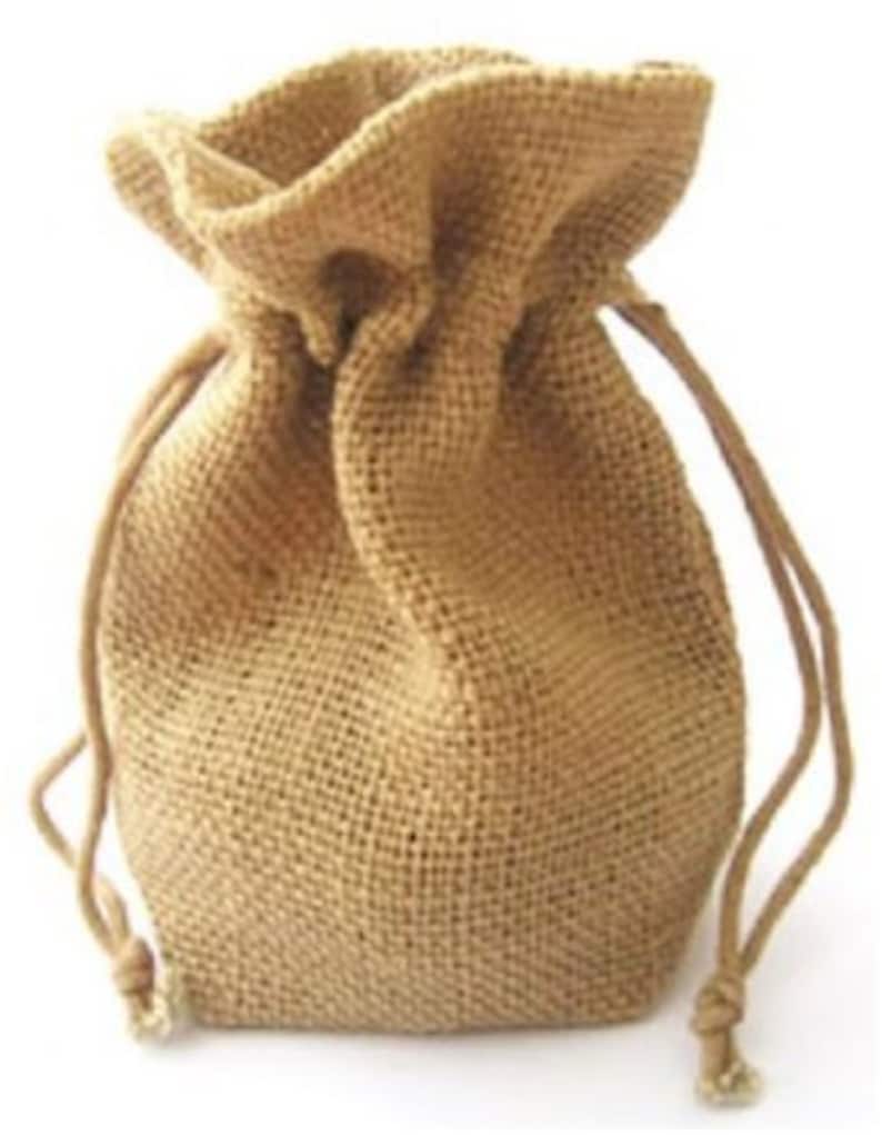 JUTE HESSIAN bags small jute gift bag 10cmx15cm NATURAL Etsy