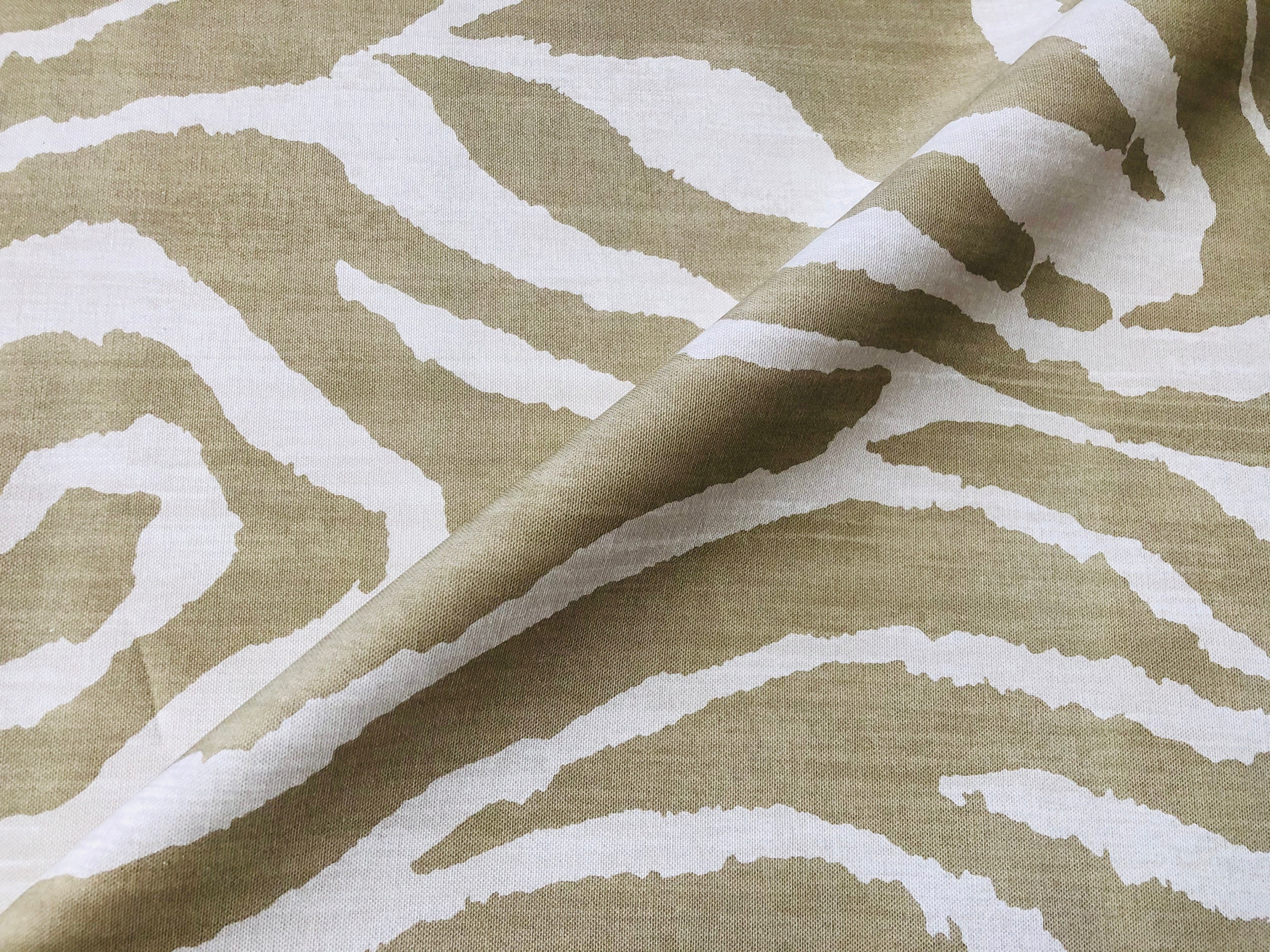 African BEIGE & CREAM Zebra Stripes Print Linen Look Cotton Etsy UK