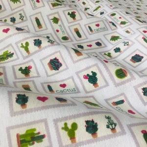 Mini Patch Rosa Cactus Tessuto Stampa Tenda Cotone Materiale Simpatici Francobolli Cuore Sartoria Tappezzeria leggera 140 cm di larghezza