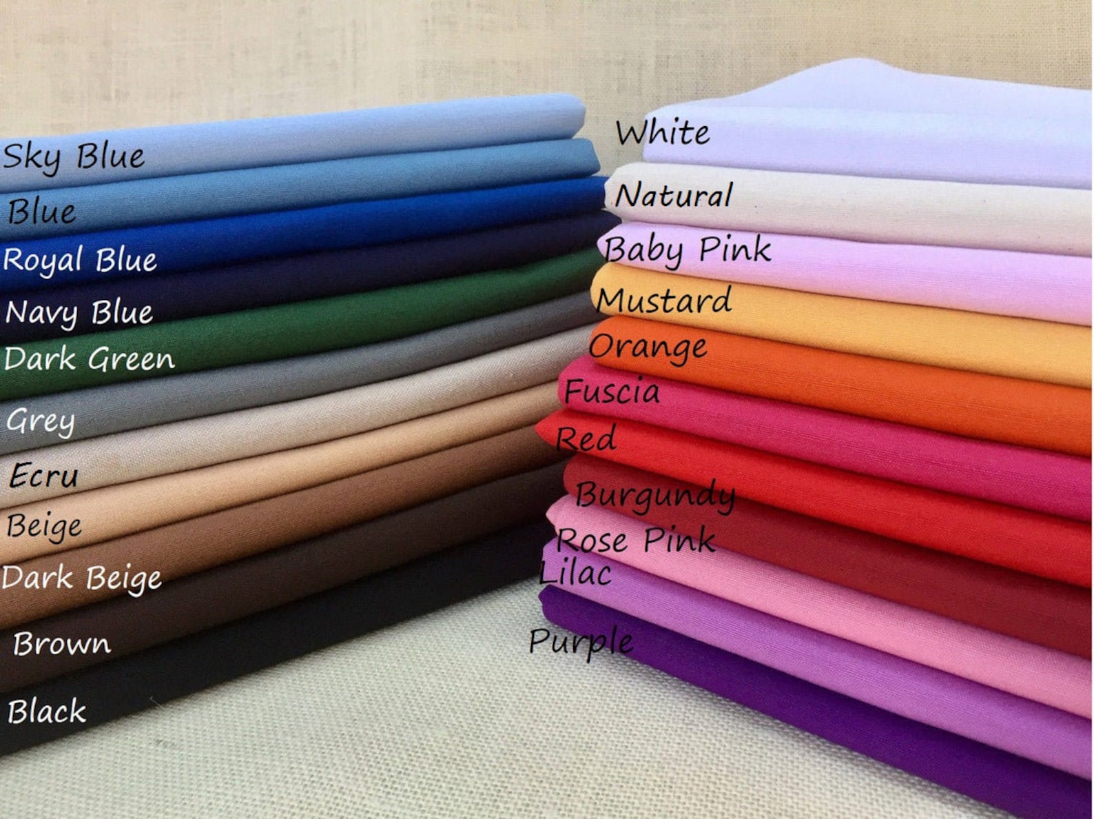 Plain Cotton Ottoman Fabric Material Cotton Mixed Colours Etsy