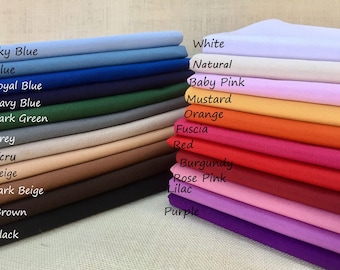 Plain Cotton Ottoman Fabric Material Cotton Mixed Colours - 140cm Wide,  Sold Per Metre Colours Mix