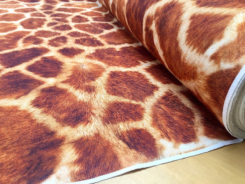 Giraffe Fabric Digital Animal Print Cotton Material - Etsy UK