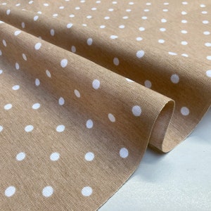 Polka Dot Fabric White Spots Dots PolyCotton Material Shabby Classic Chic Textile Home Decor Dress Curtains 55''/140cm Wide Canvas image 3