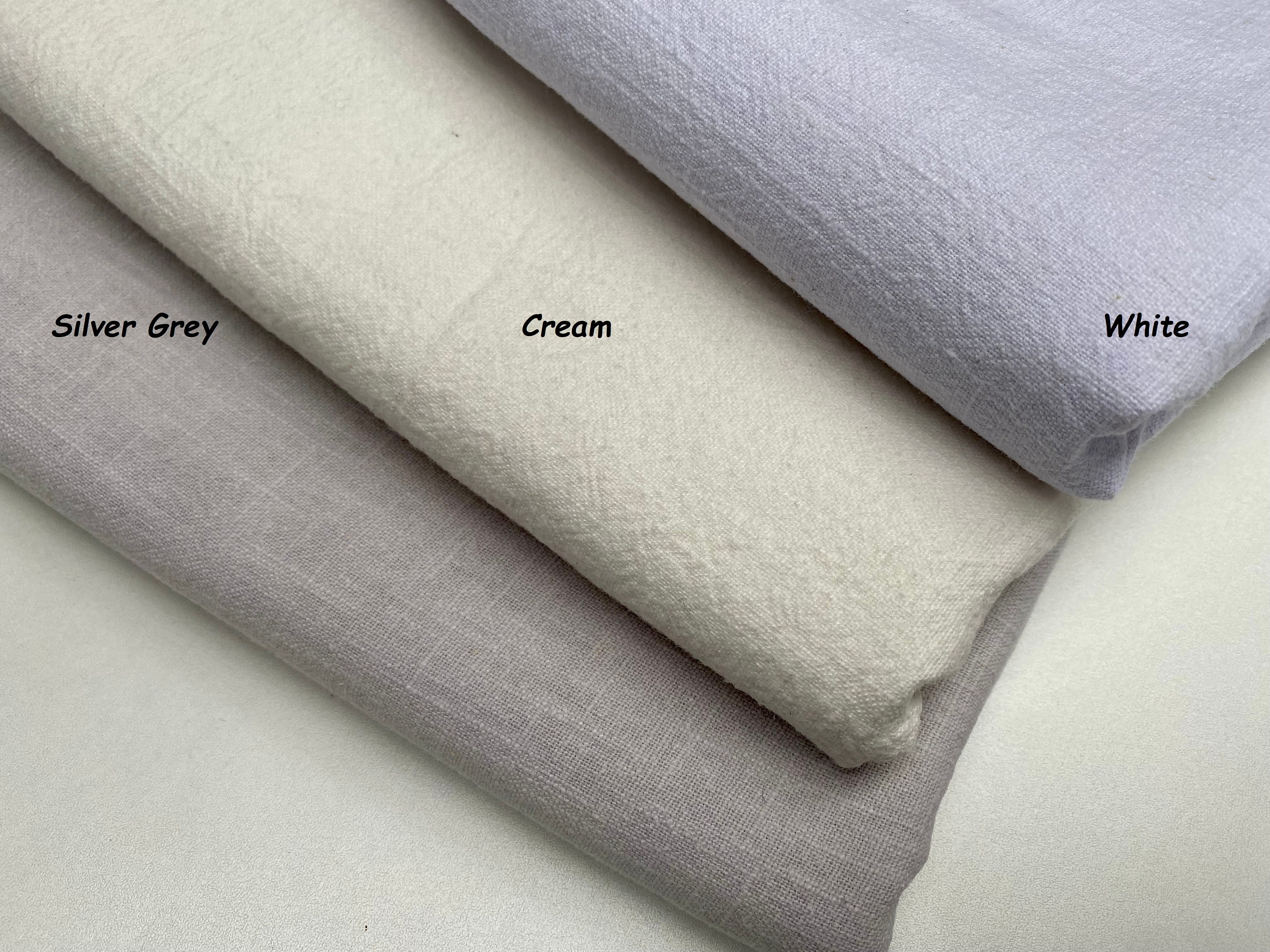 Stonewashed linen fabric, white L1440300 - Fabrics E-shop