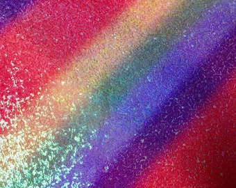 3mm Sparkling GAY PRIDE Striped Rainbow Sequins Material 2 Way Stretch Fish Scales Fabric for Masks Carnival Crafts - 51"/130cm Wide