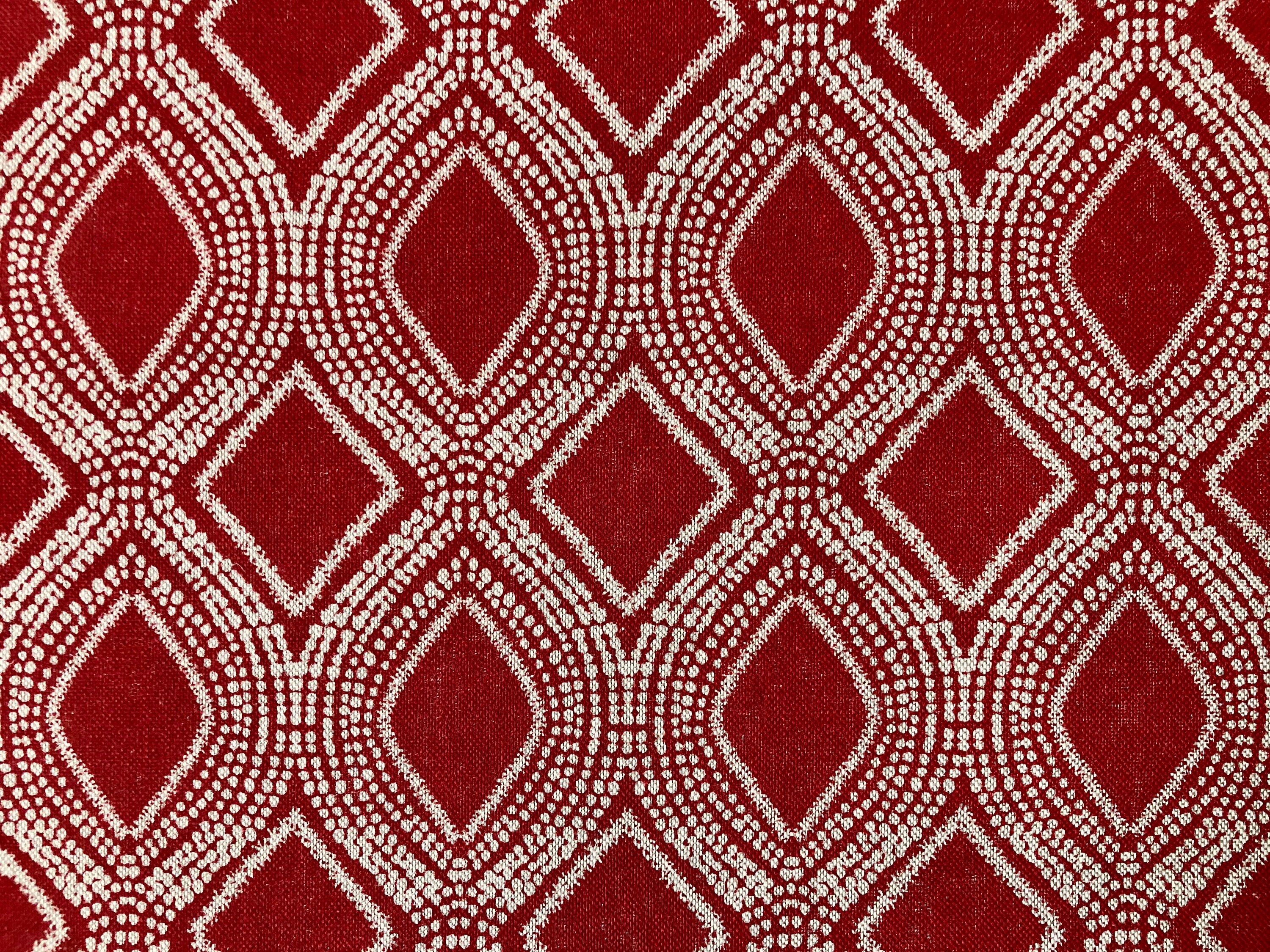 Paisley Sequin Fabric - Red - Line Pattern 4 Way Stretch Elegant Fabri