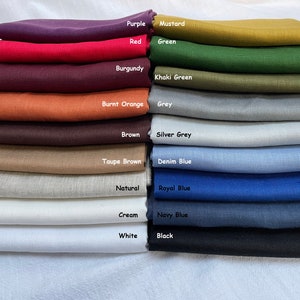 Linen fabric samples / 16 colors softened linen swatches / Washed flax  samples / Linen fabric / Linen colour / Fabric swatches