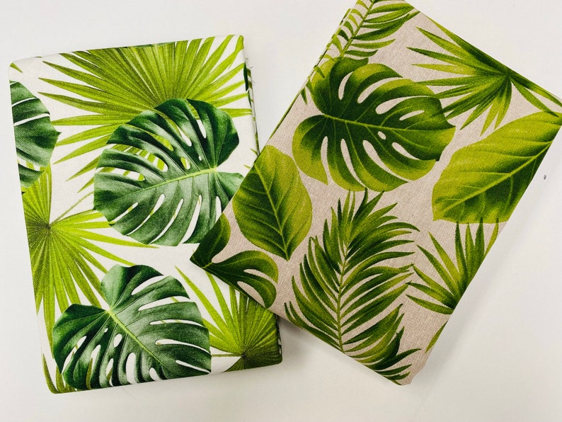 GREEN PALM LEAVES Cotton Fabric for Curtain Upholstery digital tropical leaf print 140cm wide image 6