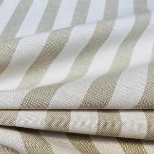Tessuto a Righe Effetto Lino – Extra Largo 280 cm – Tende, Tappezzeria, Moda – Naturale