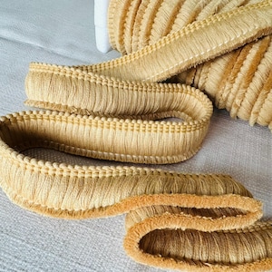 Frangia in Cotone Spazzolato – Passamaneria con Nappe 30mm – Cuscini, Tende, Arredo – Miele #15