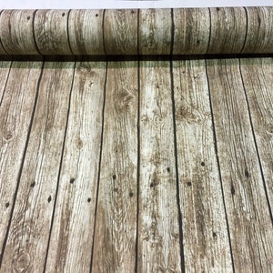 Wood Plank Floor Board Digital Print Fabric Home Decor Curtains Upholstery Material - 110&quot; or 280cm EXTRA Wide Canvas