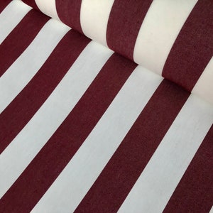 Tessuto per esterni DRALON a strisce bordeaux e bianco Materiale da rivestimento impermeabile in teflon acrilico cuscino 160 cm di larghezza