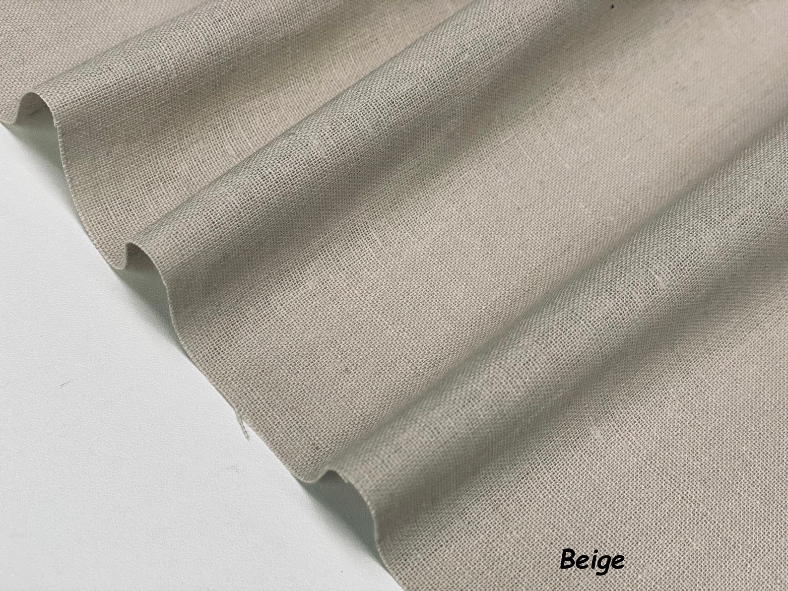 Plain Linen Cotton Blend Fabric Textile for Home Decor Etsy