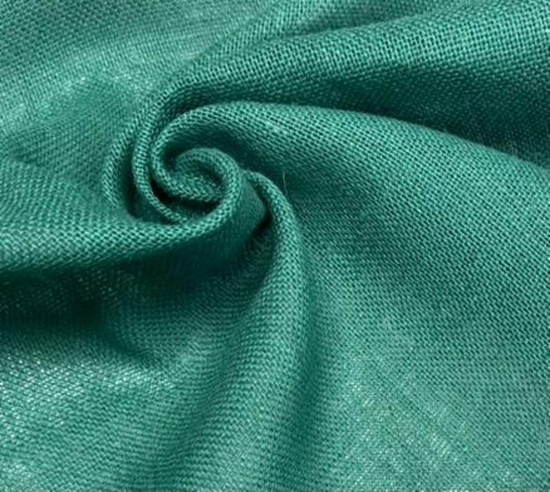 Tela de Yute Teñida - Arpillera Colorida para Bodas, Caminos de Mesa, Cortinas - 62 Pulgadas de Ancho PETROL GREEN