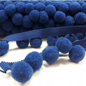 Blu navy XL Taglia 2 cm Pom Pom Bobble Trim Frange Pom Pom Trimming - MIGLIORE QUALITÀ!! Scegli tra 21 colori #C (venduti al metro)